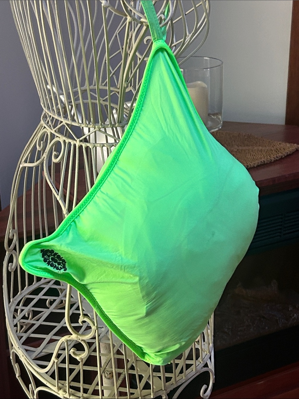 Neon Green Quilted Puffer Hoodie Jacket - Picture 6 of 6